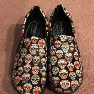 Nursing/working clogs. Sugar skull.